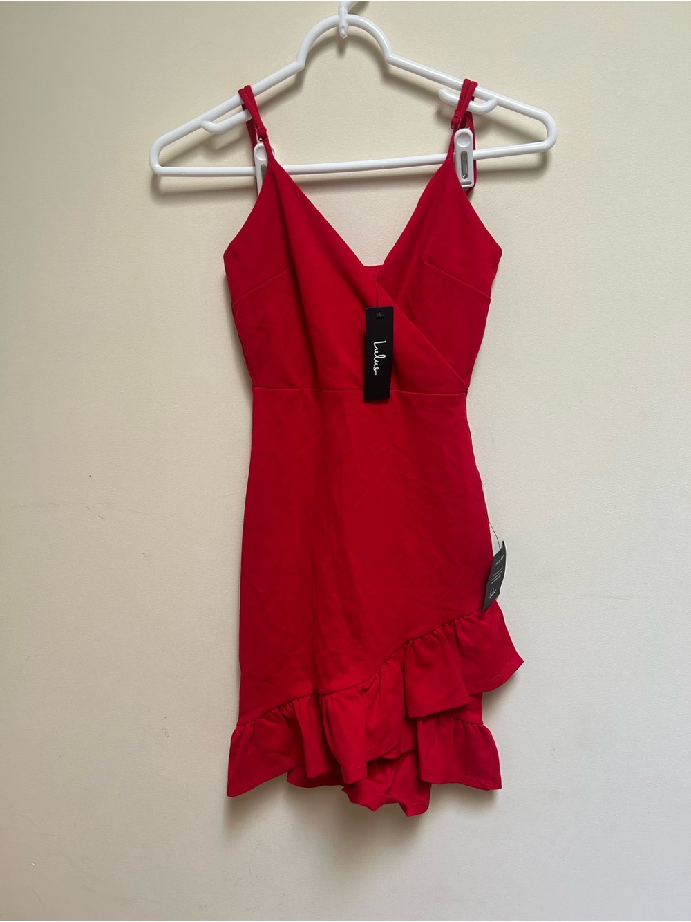 Lulu’s Red Ruffle-Hem Dress